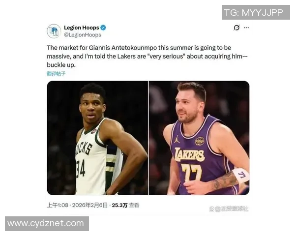 揭秘湖人今夏计划：追字母哥并非唯一目标 可用空间挖角杜伦伊森等